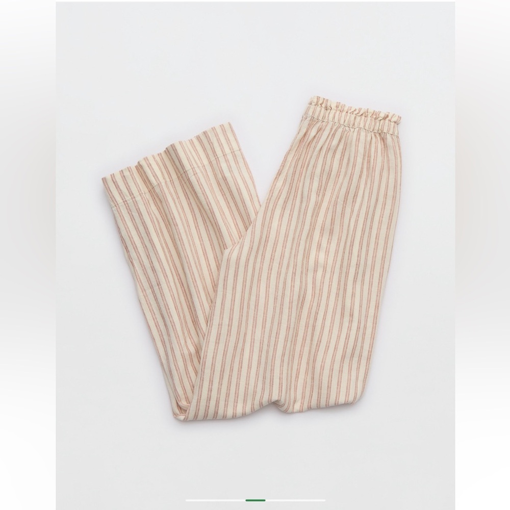 Aerie Linen Blend Trousers Size Medium Oversized - Picture 5 of 9